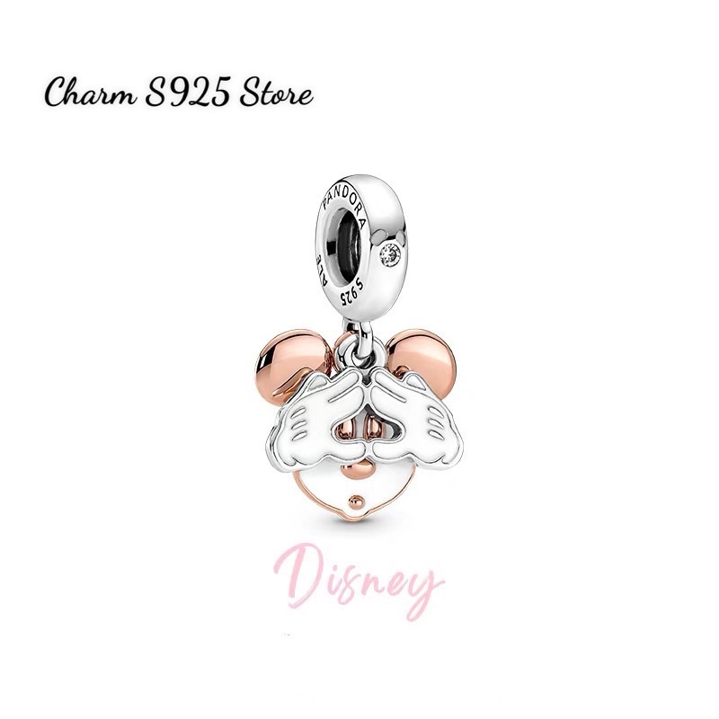 CHARM PAN ALE TREO CHUỘT MICKEY VÀNG HỒNG TRẮNG BẠC S925 CAO CẤP