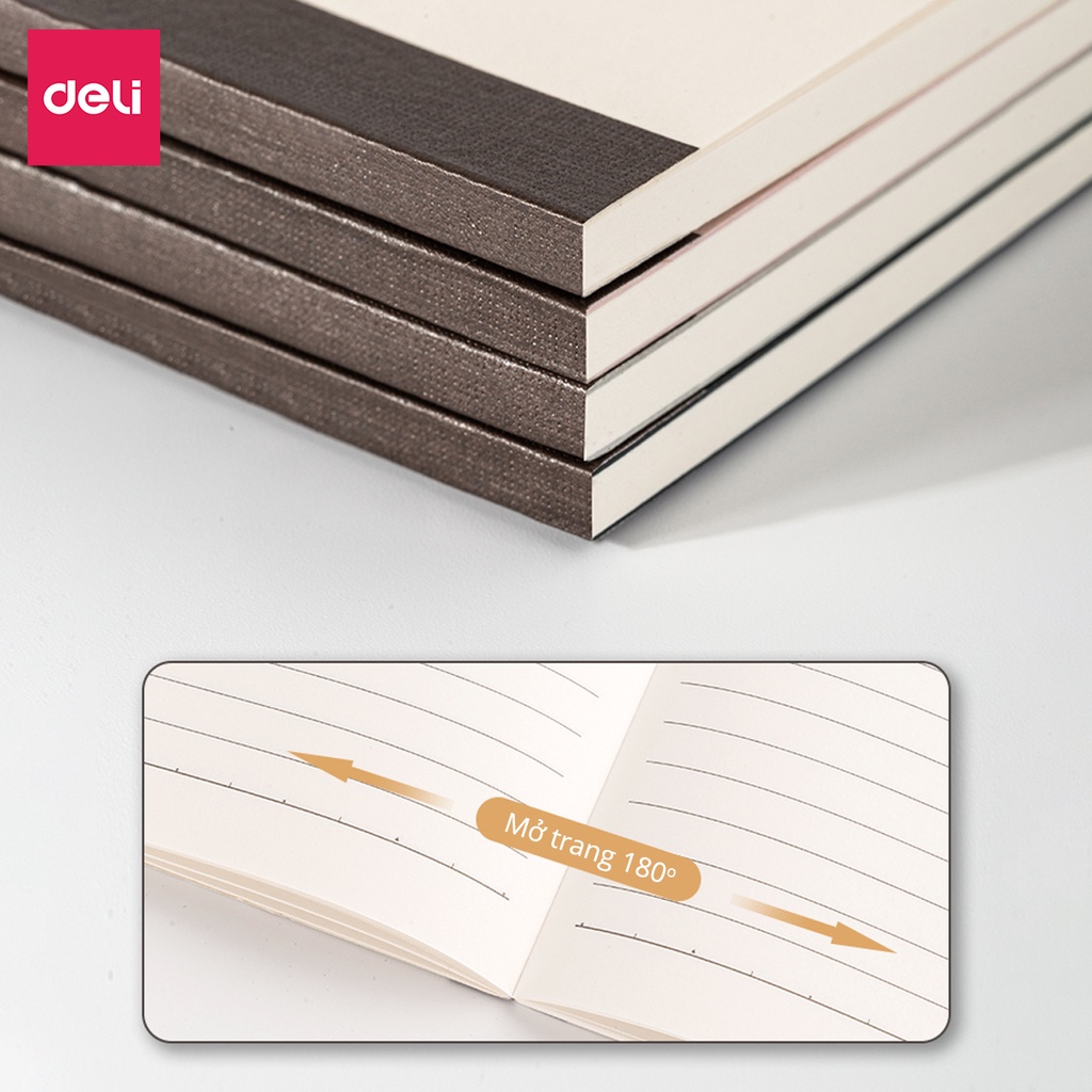 Sổ Vở Ghi Chép Dán Gáy Nusign Pastel A5/B5 Cao Cấp Deli - Kẻ Ngang 80 trang Chống Lóa - Sổ Tay Planner, Tập Vở Học Sinh