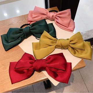 🌈besla1🌈Kẹp tóc, Cột tóc nơ lớn vải satin lụa phong cách Hàn quốc dễ thương