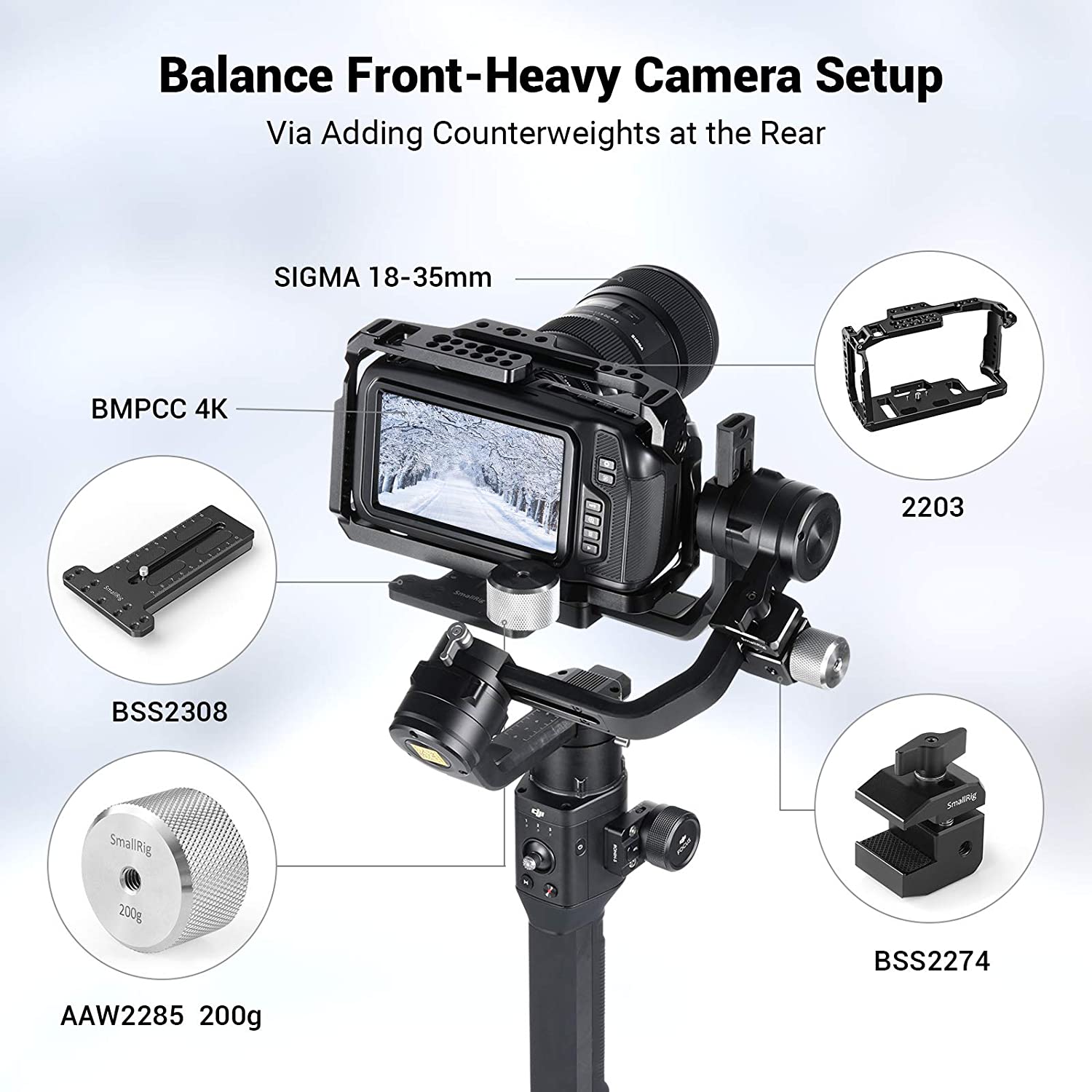 SMALLRIG Giá Đỡ Cân Bằng Cho Dji Ronin S Gimbal - Bss2308