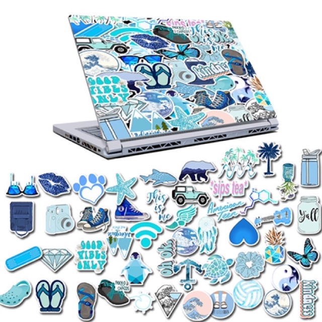 Sticker cute dán màu xanh mint trang trí chống thấm nước