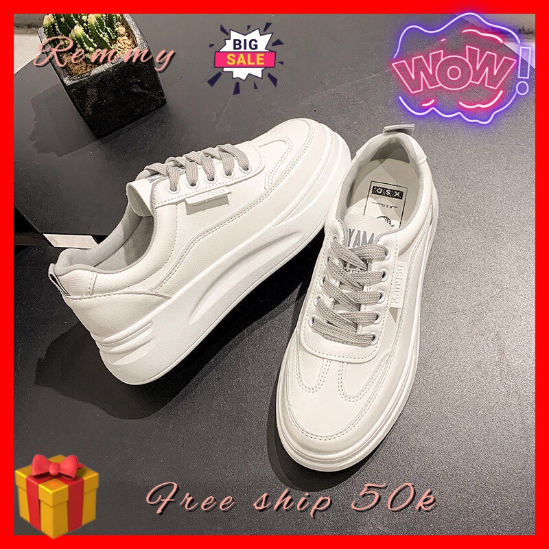 Giày Thể Thao Nữ Trắng Sneaker Độn Đế 4cm HOT TREND mùa hè  RM91