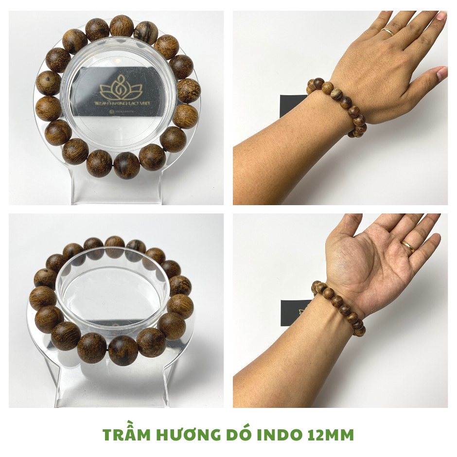 Vòng Tay Trầm Hương Dó Dây INDO Hạt Tròn cho Nam và Nữ Đủ Size | Tông Trầm VIP Đẳng Cấp - Hương Trầm Nồng Mạnh Vĩnh Viễn