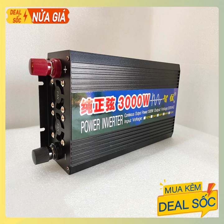 Bộ kích nguồn điện 24V sang 220V Sóng Sin chuẩn 3000W