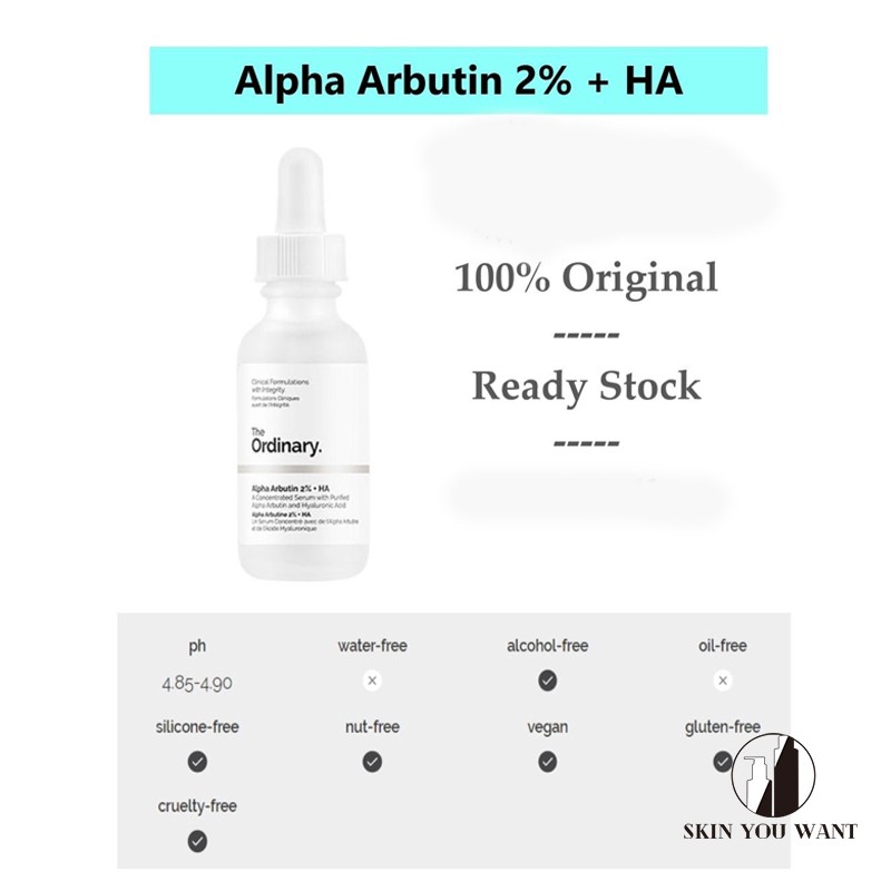 Tinh chất dưỡng trắng Alpha Arbutin 2% + HA - The Ordinary