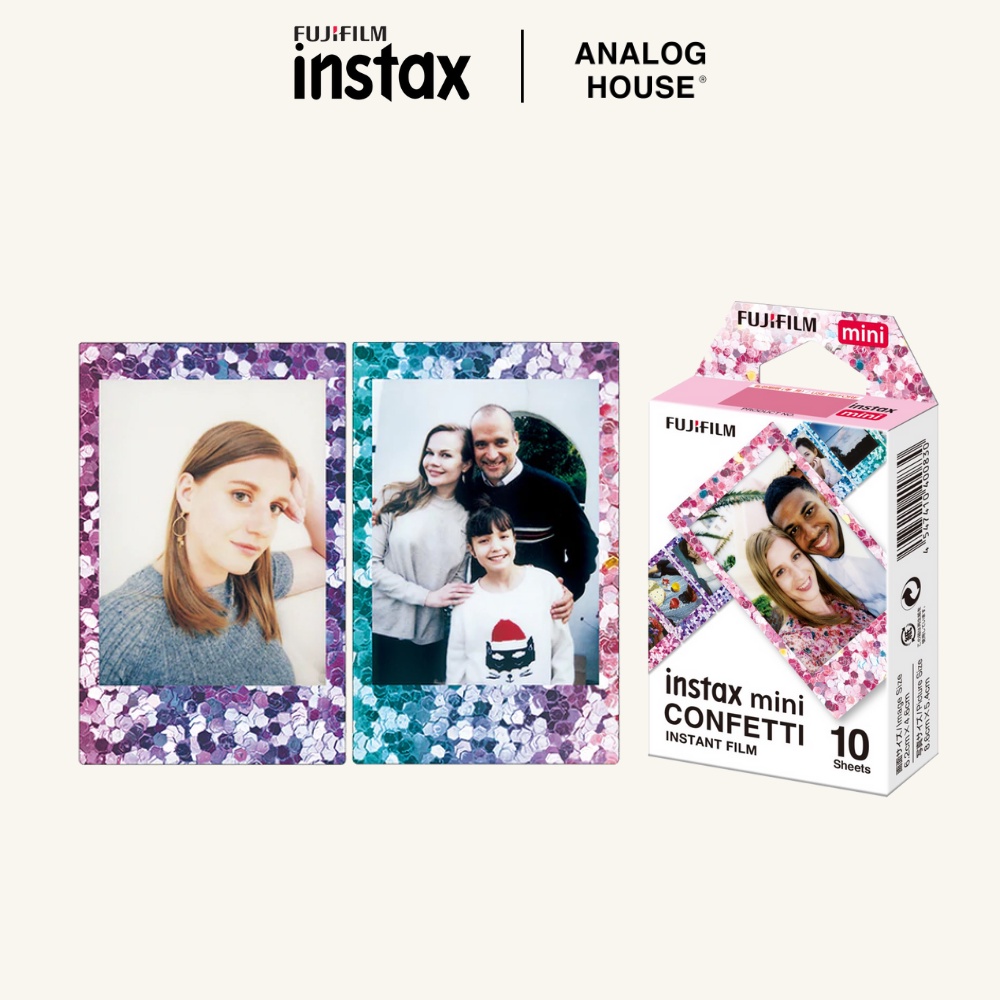 FILM INSTAX MINI CONFETTI - Viền Confetti - Giấy in ảnh cho máy chụp lấy liền chính hãng date 2023-2024