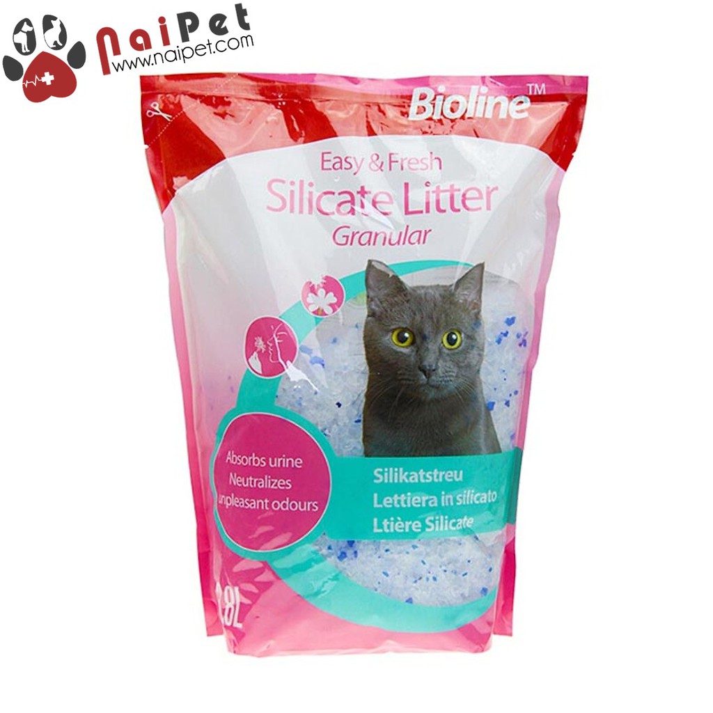 Cát Vệ Sinh Cát Thuỷ Tinh Cho Mèo Silicate Litter Bioline Túi 5L