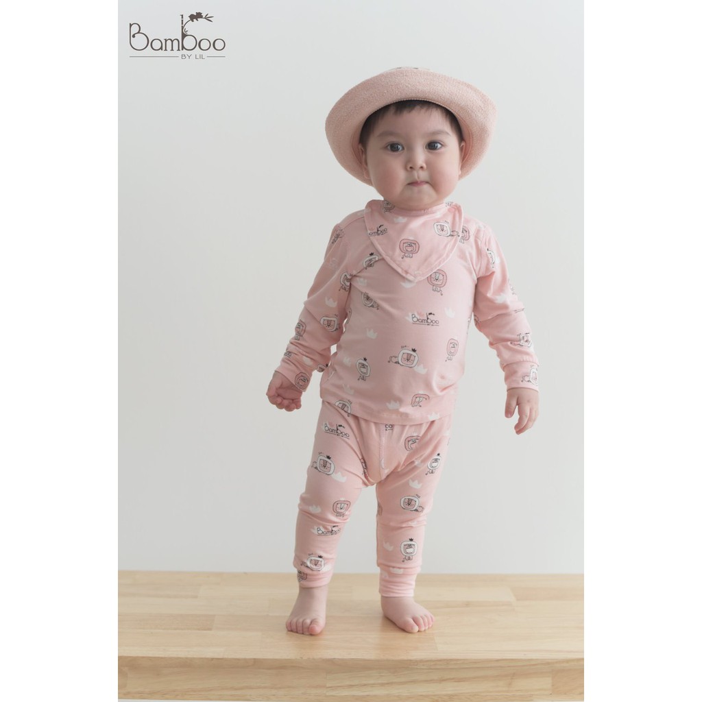 [CHÍNH HÃNG] Bộ áo dài tay quần dài khuy vai họa tiết trẻ em Bamboo by Lil