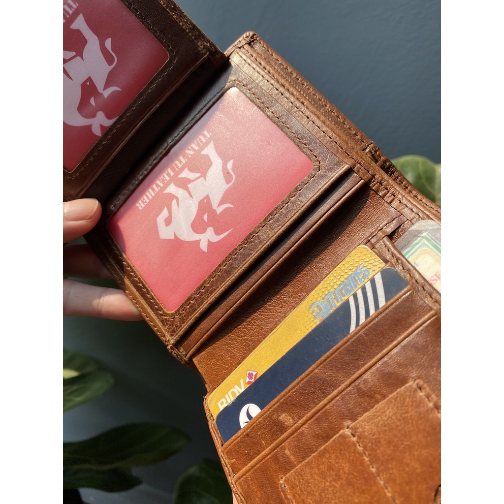 Ví nam da bò - Bóp nam da thật cao cấp phong cách Hàn Quốc