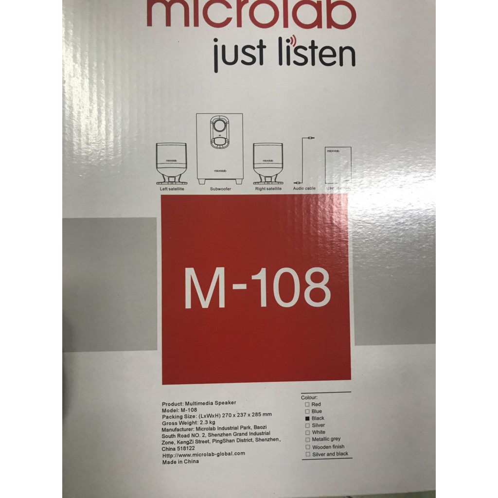 [HÀNG CÓ SẴN] Loa vi tính Microlab M108 /2.1- Hàng chính hãng