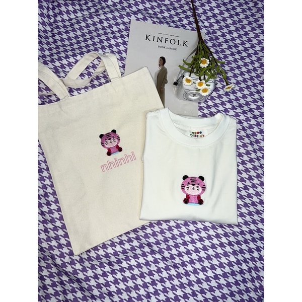 Túi thêu tên theo yêu cầu , túi cavas 💕