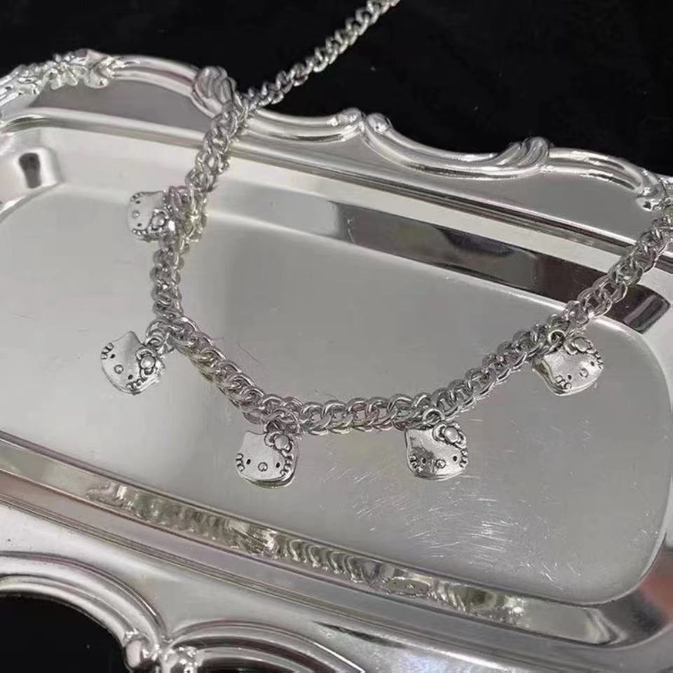 vòng cổ Mặt Hình Mèo Hello Kitty Phong Cách Vintage