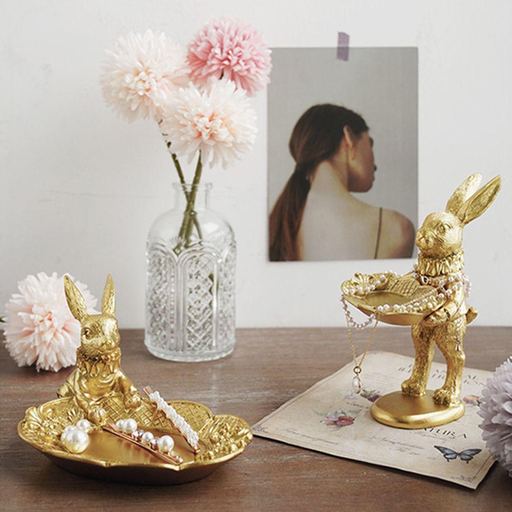 Phụ Kiện Trang Trí Nhà Cửa Hình Thỏ Bằng Nhựa Màu Ngà Xinh Xắn Ốp