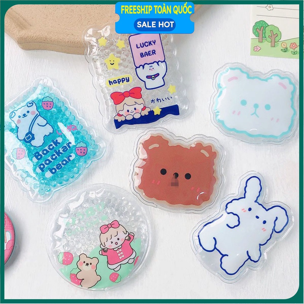 Túi Gel Chườm Lạnh Hạ Nhiệt, Giải Nhiệt Mùa Hè Thay Cho Đá Mini Cầm Tay Hoạt Hình Dễ Thương