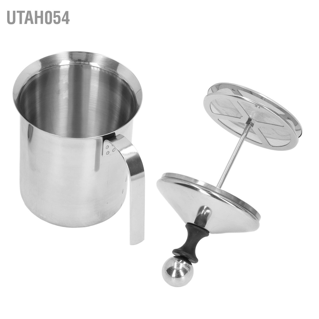 Utah054 Máy làm bọt sữa bằng tay 800ML hai lớp thép không gỉ tạo cho nhà bếp