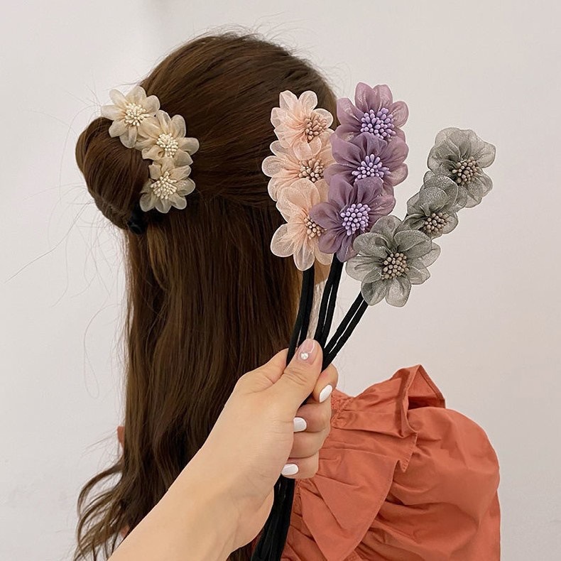 Phụ kiện tạo kiểu tóc hình bông hoa chống trượt phong cách Hàn Quốc thời trang thanh lịch cho nữ