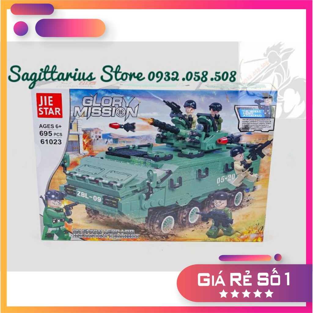 Lego Jiestar 61023 Lắp Ráp Xe Tank Leopard Chariot ( 695+ Mảnh ) [Hot]