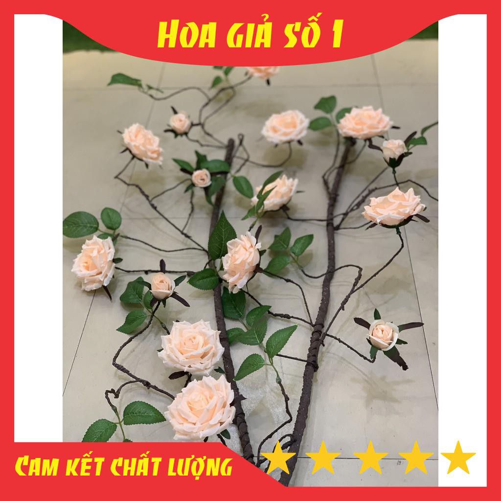 Dây hoa giả, Dây Hoa Hồng Leo Cổ dài 1m7, hồng leo giả decor tường trang trí, sự kiện