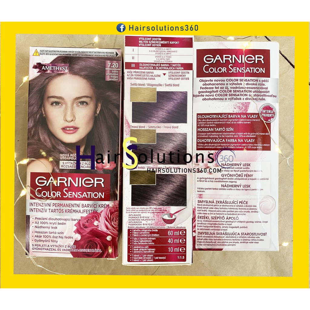 Thuốc nhuộm tóc màu tím hồng khói thạch anh Garnier 7.2 - Hairsolutions360