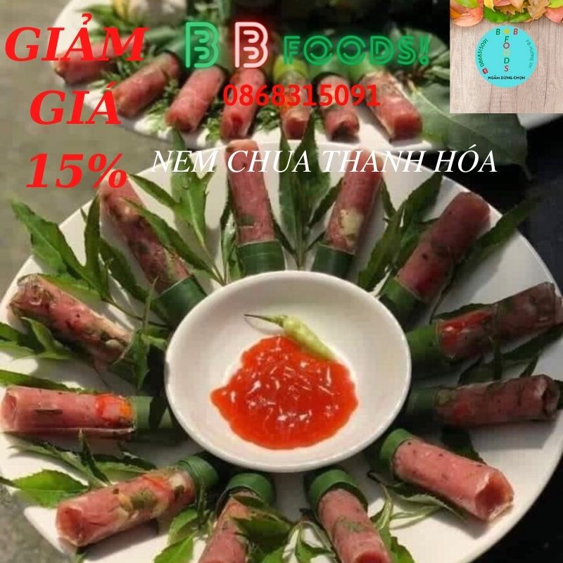 Nem chua chính hiệu Thanh Hóa - free ship  bó 10 cái, đồ ăn vặt giá rẻ/bb-foods