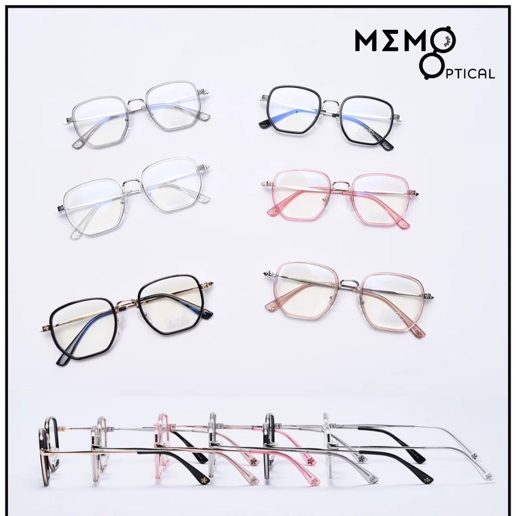 Gọng kính cận nam nữ thời trang phong cách Chrome Heart Lisa kim loại chắc chắn dễ đeo, màu sắc Đen, xám,Hồng _LISA520