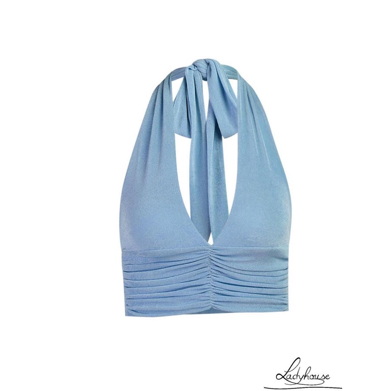 Áo Hai Dây Cổ Chữ V Hở Rốn Màu Trơn Quyến Rũ Thời Trang Cho Nữ