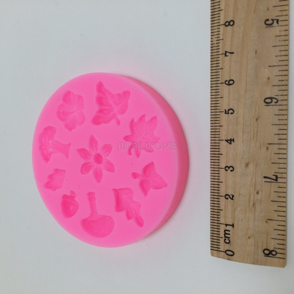 Khuôn rau câu silicon 4D 10 Hoa lá nhí Mã SK10SK