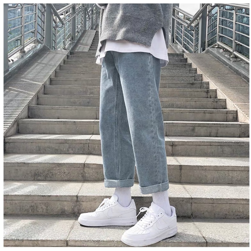 Quần vải jean bò baggy nam nữ quần jean bò baggy nam quần bò xanh đen nam quần bò nam đẹp hot năm 2022 TT Jean