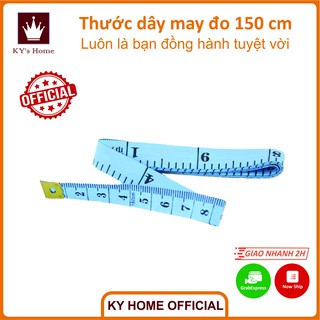 Thước dây may đo 3 vòng eo ngực mông may quần áo có đầu sắt 150 cm