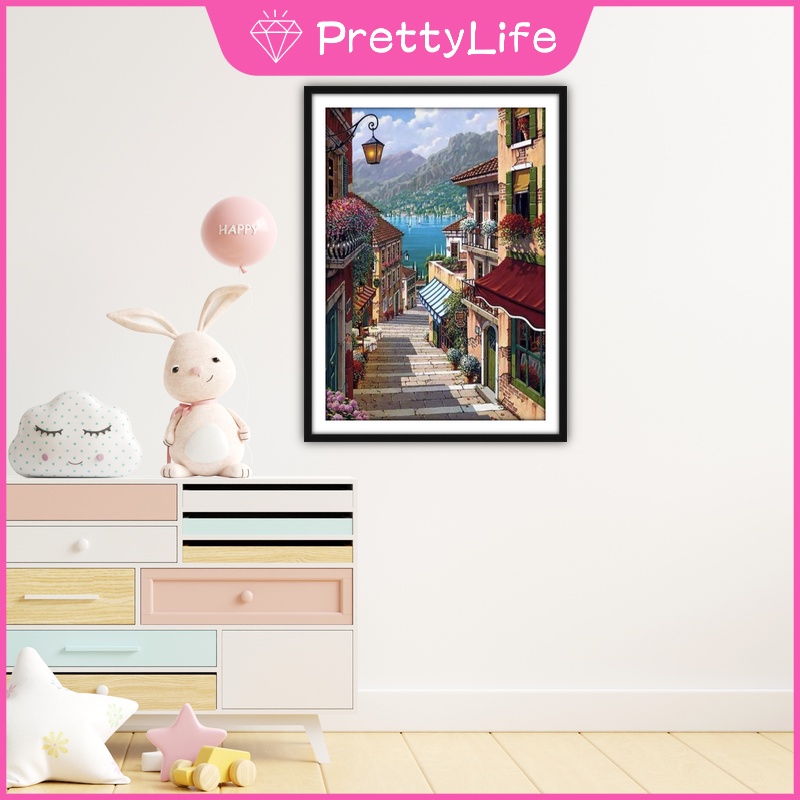 Bộ tranh đính đá 5D họa tiết phong cảnh Paris độc đáo kích thước 30x40cm diy dùng trang trí nhà cửa