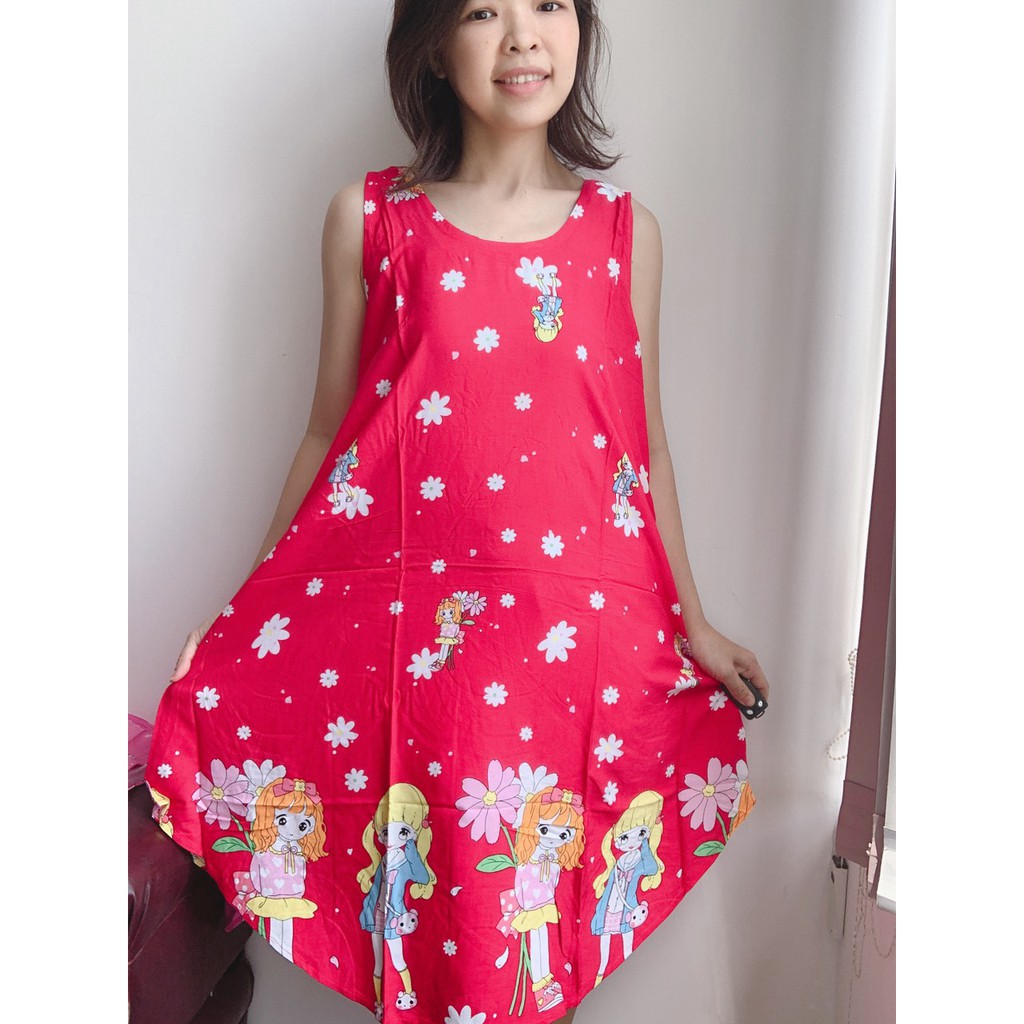 Đầm mặc nhà vải tole thái siêu mát mịn không xù