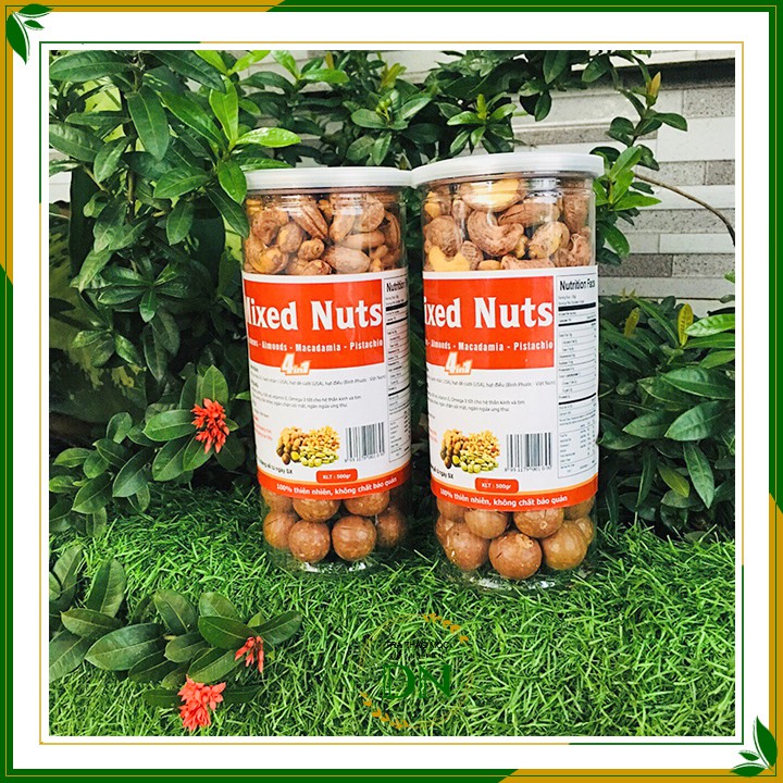 Mix nuts 4 loại hạt dinh dưỡng 🌯 hộp 500g 🌯 Tổng hợp từ  hạt hạnh nhân, hạt điều, hạt dẻ cười , hạt macca🌯