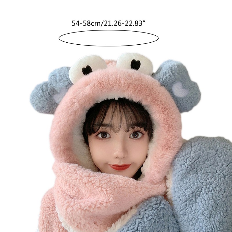 Khăn Choàng Chống Gió Mềm Mại Dày Dặn 3 Trong 1 Có Nón Và Găng Tay Và Túi Tiện Dụng