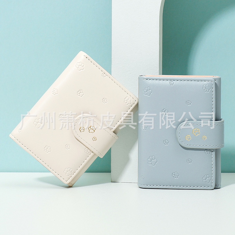 Ví ngắn gấp làm ba đựng thẻ sức chứa lớn đơn giản thời trang Hàn Quốc cho nữ