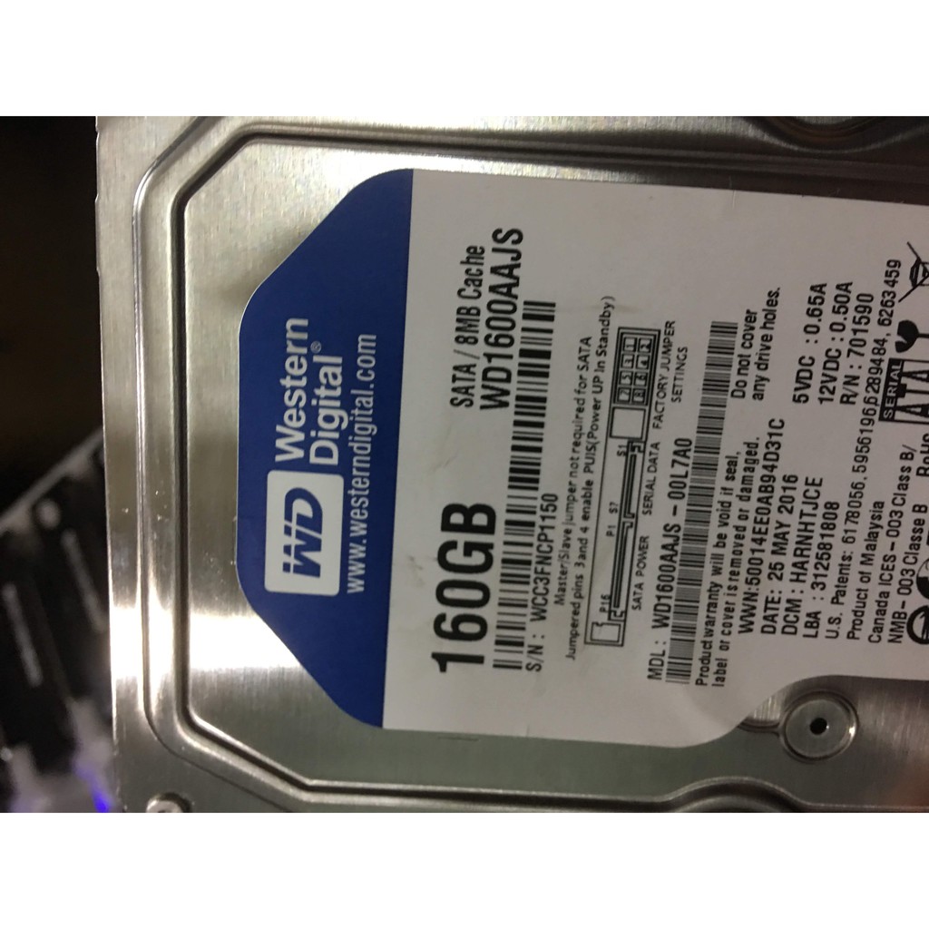 Ổ cứng HDD WD Caviar Blue 160Gb Sata PC