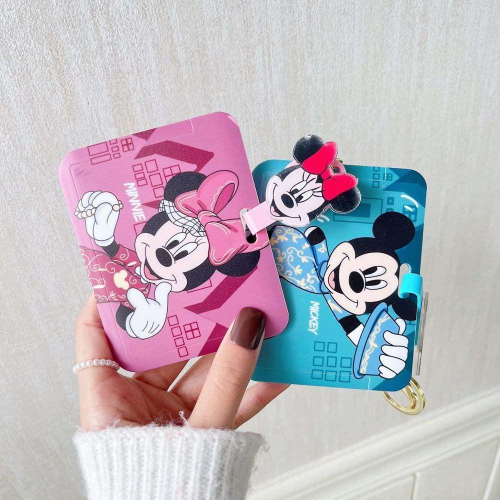 Ví Đựng Thẻ ID / Tiền / Thẻ Có Móc Khóa Hình Gấu Pooh / Minnie Dễ Thương