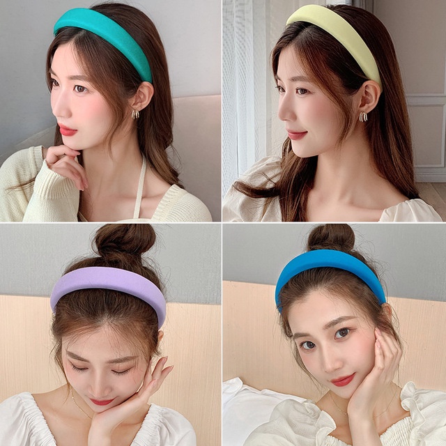 Băng Đô Bản Rộng Bằng Xốp Phong Cách Cổ Điển Thời Trang Cho Nữ