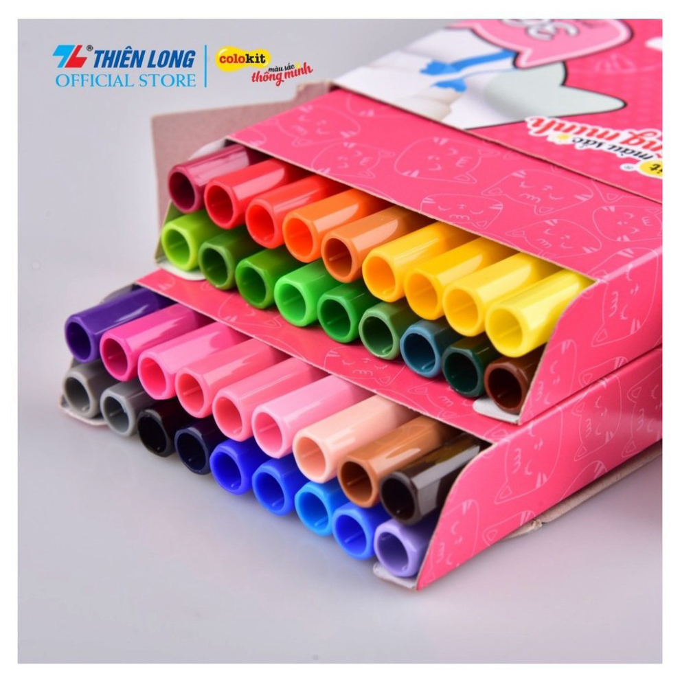 Bút lông 36 màu Fiber pen Washable - nét mảnh nét to - Colokit SWC-C006  đa dạng mẫu mã chất lượng sản phẩm đảm bảo và c