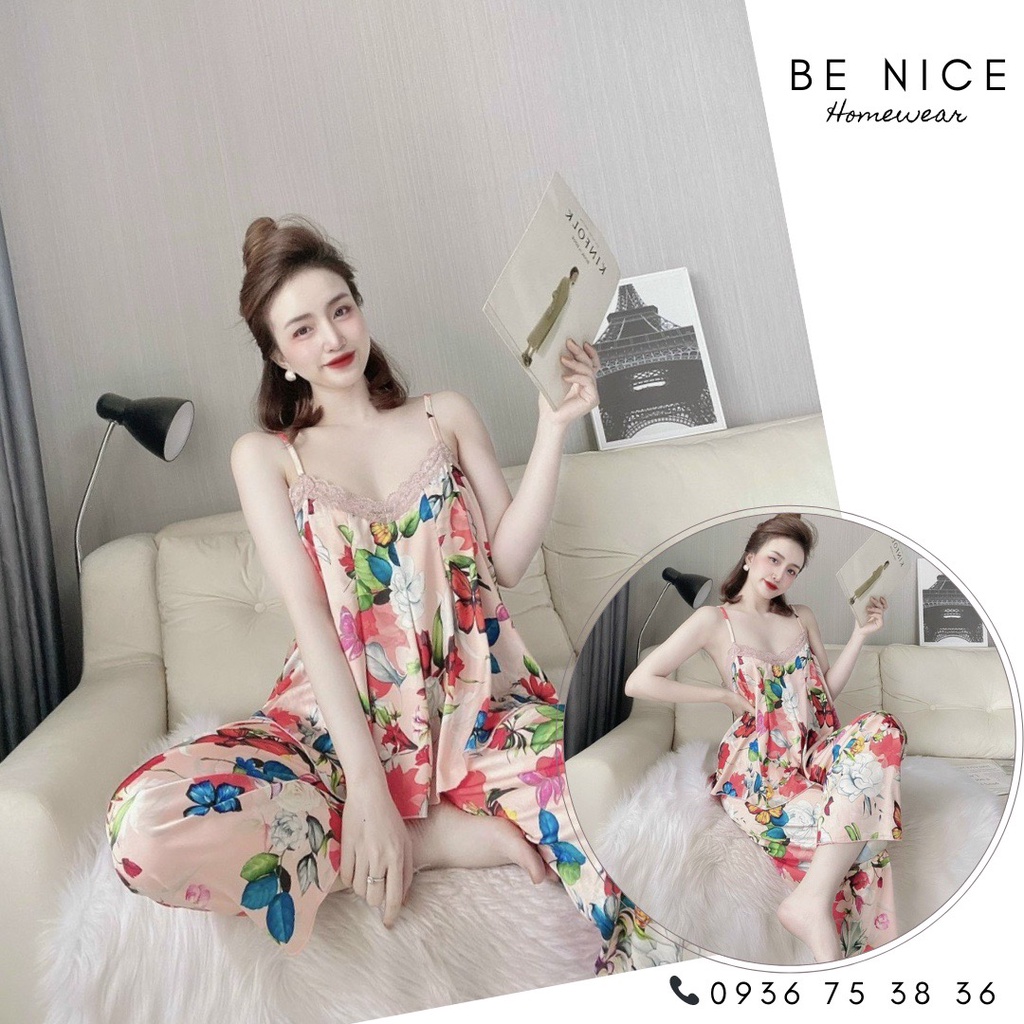 Bộ dây xếp ly phối ren nhiều họa tiết xinh xắn cho nàng nhà Be Nice Homewear