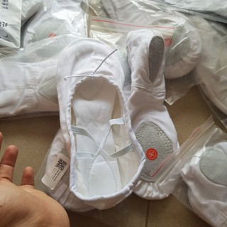 Giày tập múa vải canvas có dây thun rút