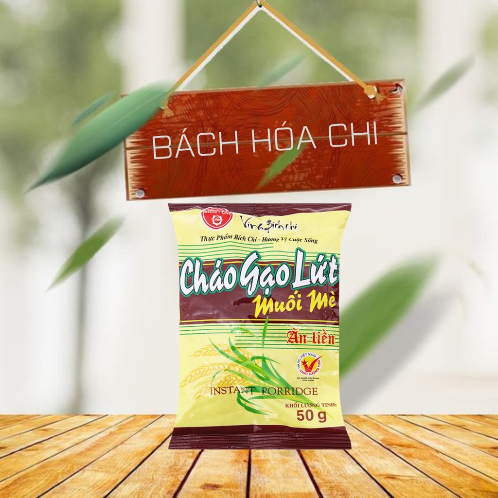 Thùng 50 gói cháo gạo lứt muối mè Bích Chi 50g