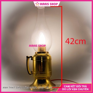  Đèn dầu LED Thủy Tinh Cao 42cm để bàn thờ Phật  bàn thờ ông bà gia tiên đèn bàn thờ cao cấp sử dụng điện 220v 