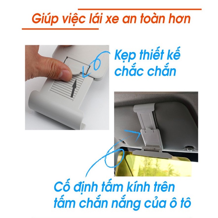 Kính chống lóa dạng cài ô tô, xe hơi cao cấp ngày và đêm KEQ-808