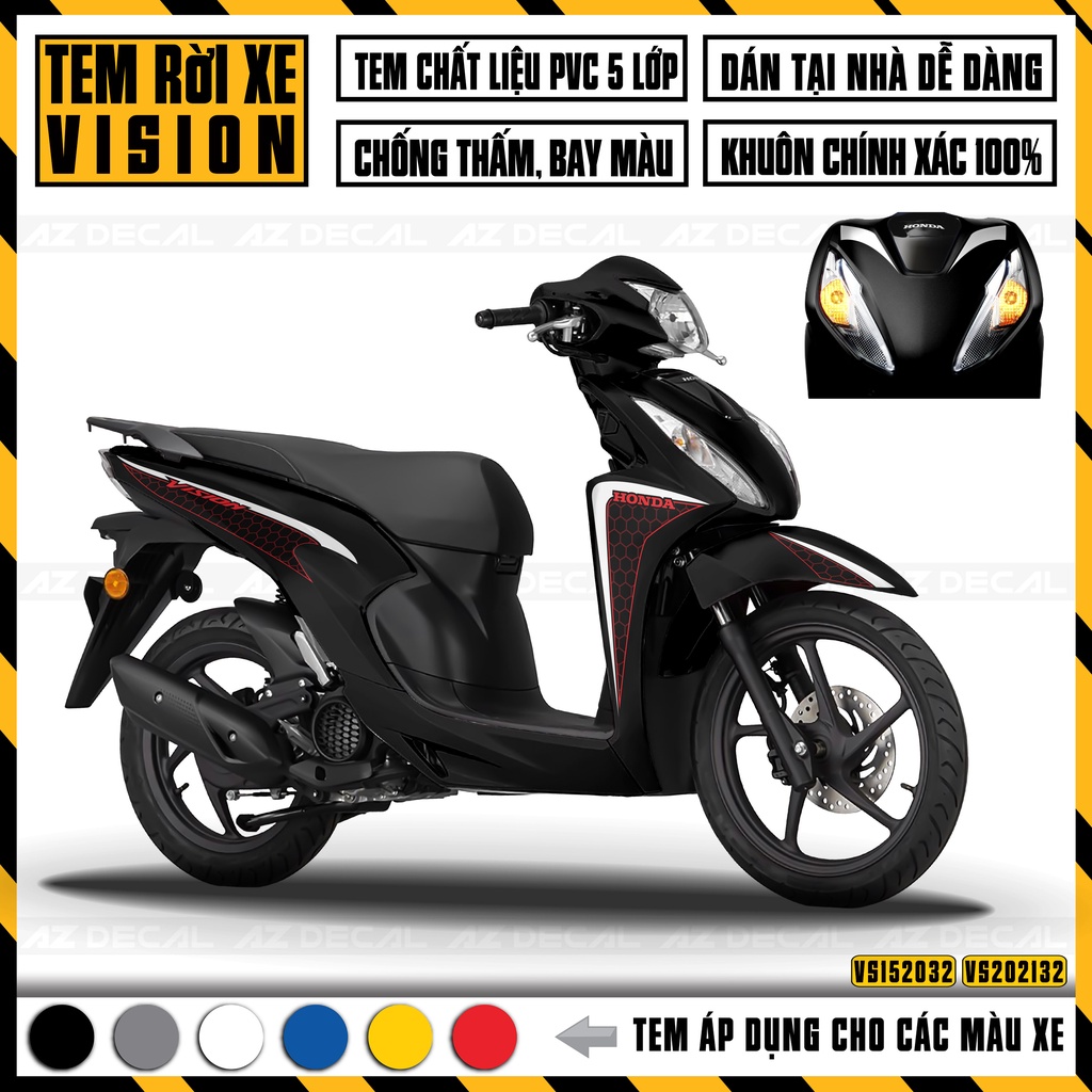 Tem Vision Thiết Kế Matrix Cách Điệu | VS32 | Tem Decal Dán Xe Máy Vision 2015 2017 2018 2019 2020 2021 2022