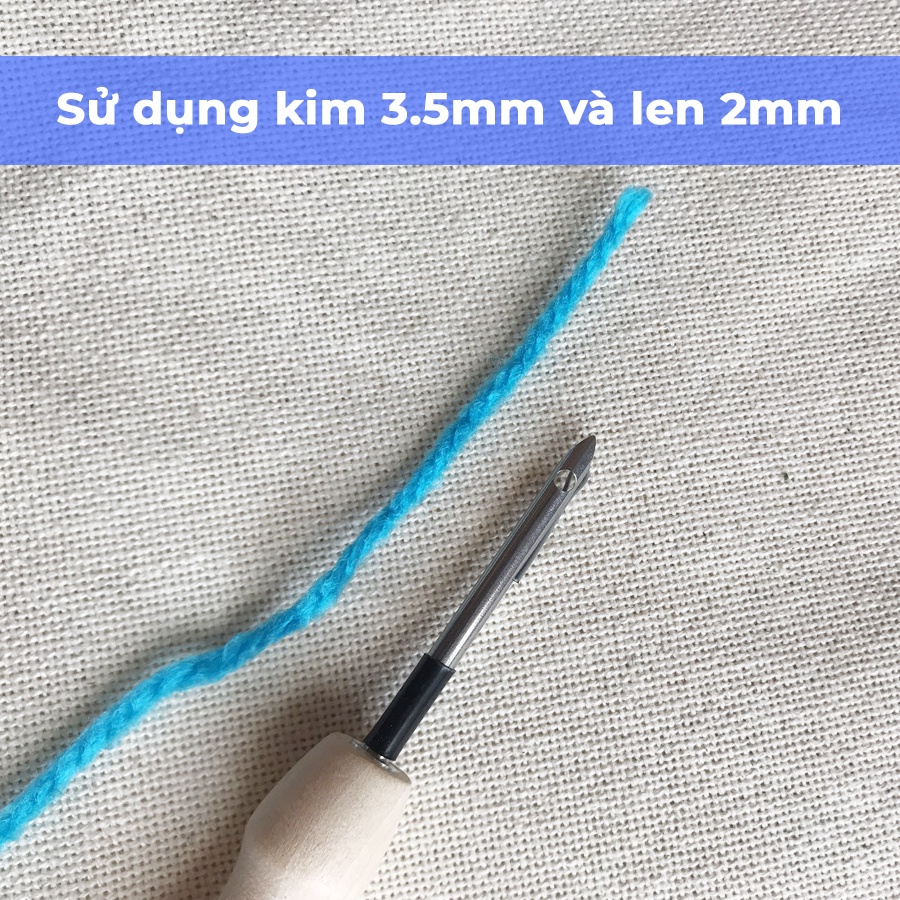 Vải Thêu Nổi Thêu Xù Punch Needle dùng Fabric len khổ lớn 170cm, chiều dài không giới hạn
