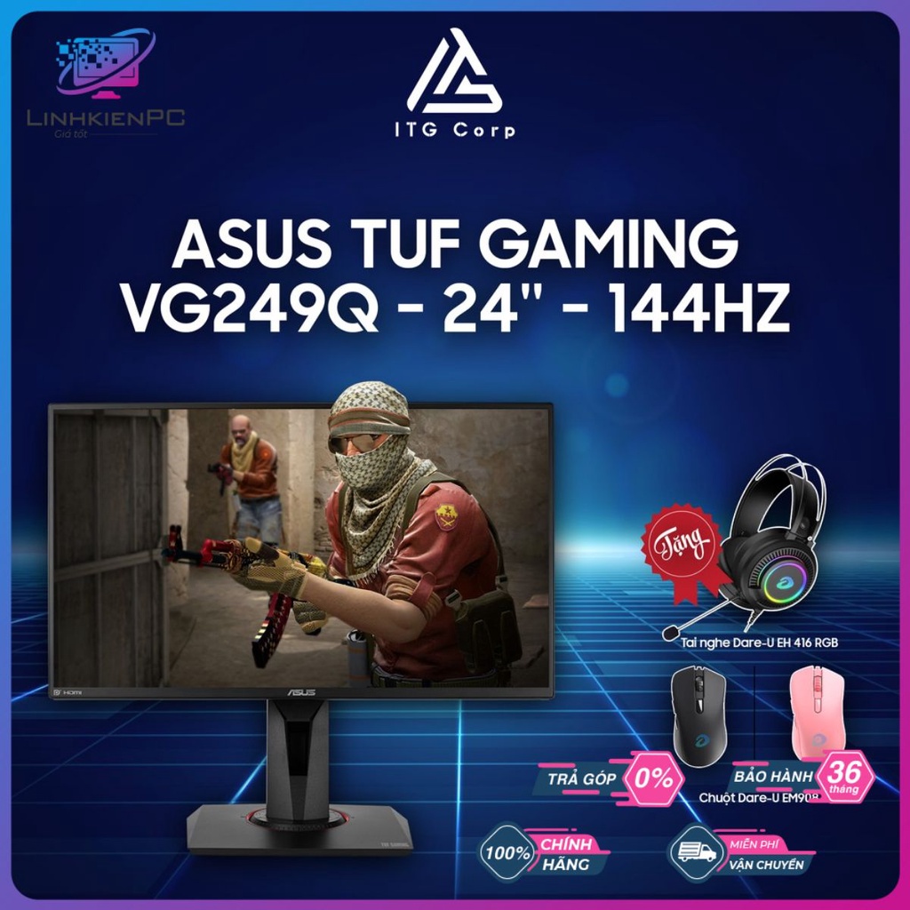 Màn hình ASUS TUF Gaming VG249Q 24″ FullHD 144Hz IPS 1ms FreeSync™ - linhkienpcgiatot
