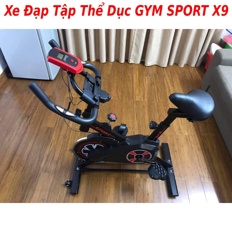 Máy chạy bộ xe đạp tập thể dục Queen Sport X9 tặng giá đỡ ipad + má phanh dự phòng + đo nhịp tim + đồng hồ + bình nước