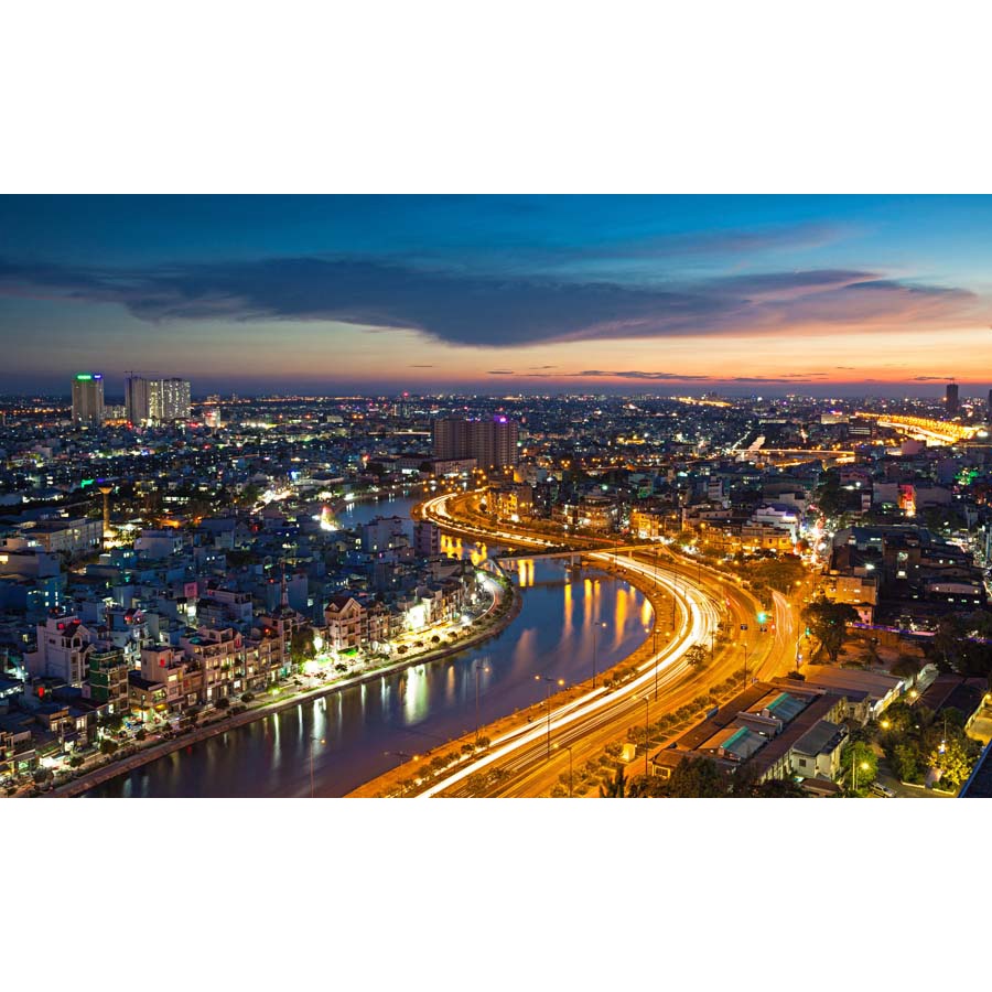 Tranh dán tường tổng hợp địa danh Việt Nam 3D in theo kích thước yêu cầu – Không giới hạn kích thước.