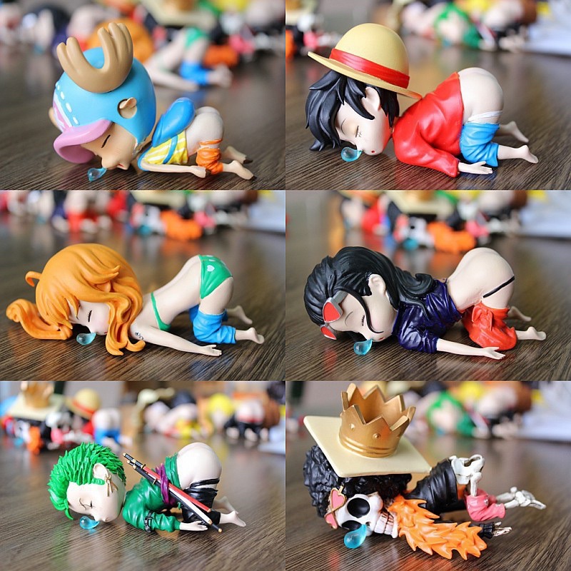 mô hình One Piece chibi ngủ gục - mô hình One Piece  - có box đáng yêu , bằng nhựa PVC cao cấp (có clip, ảnh thật)