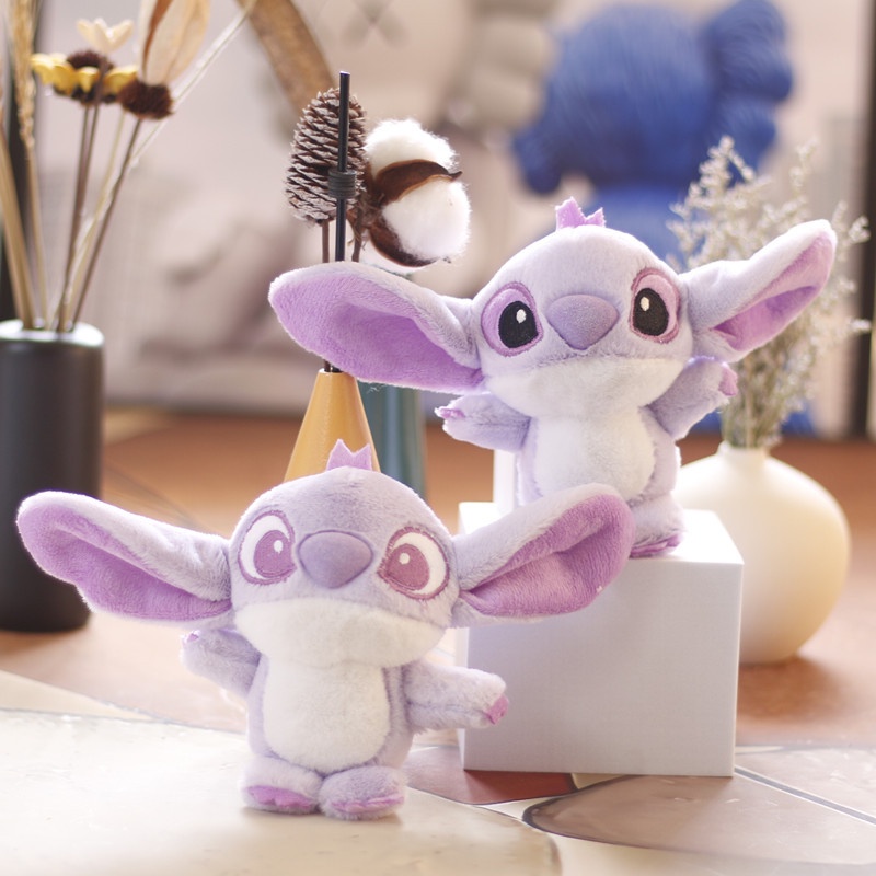 Móc Khóa Hình Stitch Nhồi Bông Màu Tím Dễ Thương